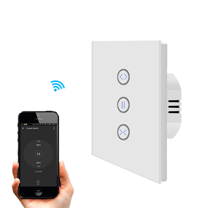 Wireless remote curtain control switch